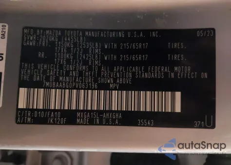 2023 Toyota Corolla Cross Le z USA, uszkodzony, nr VIN 7MUBAABG0PV063196